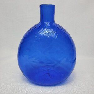 MMA Metropolitan Museum Of Art Glass Flask Ribbed Vintage 1930s